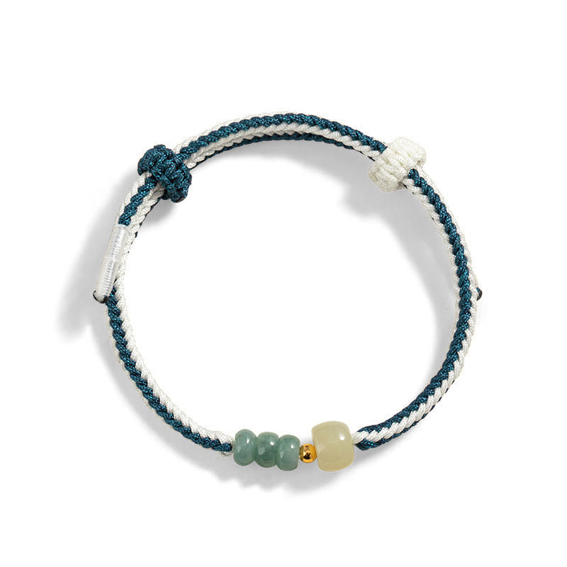Sterling Silver Hetian Jade Abundance Bracelet 20cm