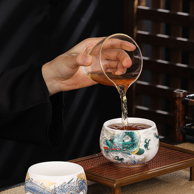 Ceramic Zen Teacup 185ml for Mindful Kung Fu Tea Ceremony