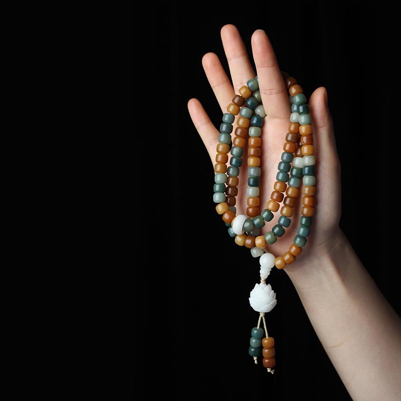 7*9mm Unisex Lotus Mala Harmonie Armband Halskette