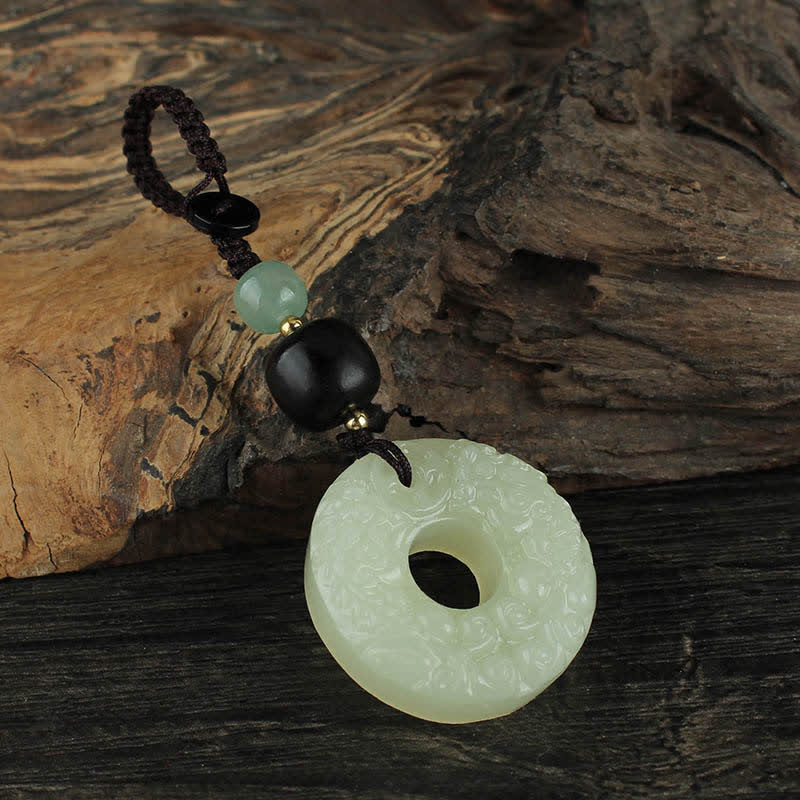 Pixiu Jade Peace Buckle Key Chain for Wealth & Abundance
