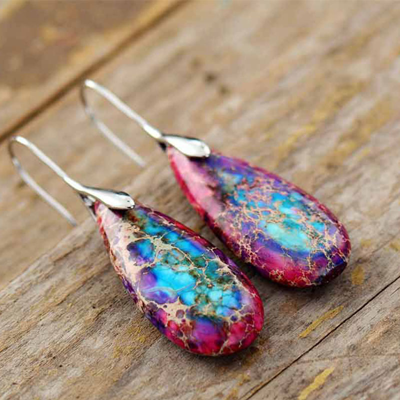 Emperor Stone Spiritual Earrings for Happiness & Balance