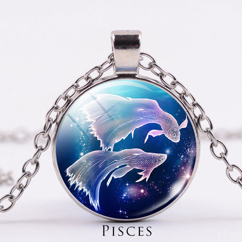 Titanium Steel Zodiac Necklace | 12 Constellations Protection