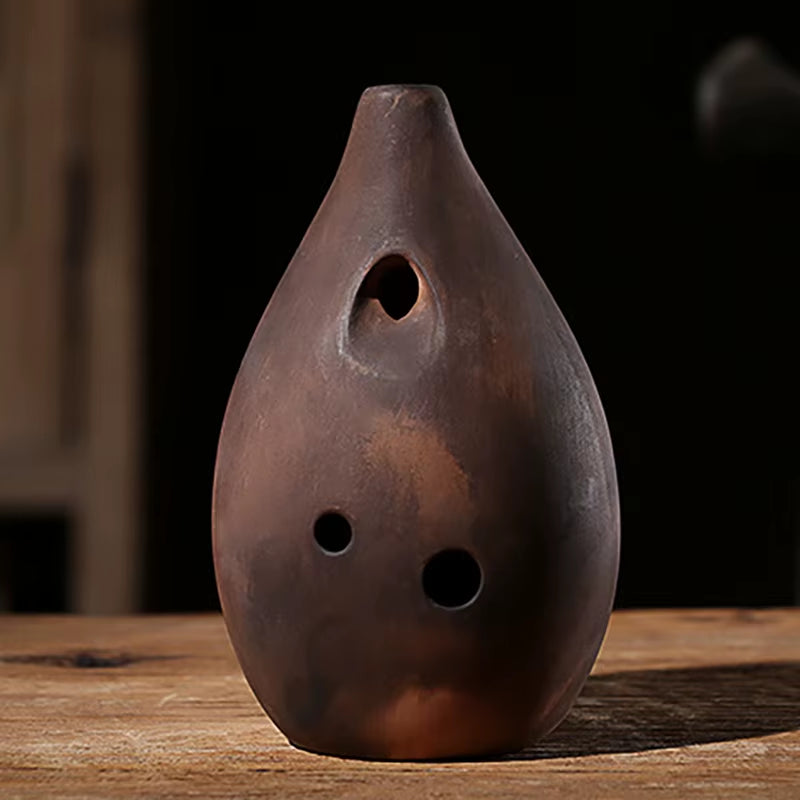 10 Holes Ceramic Xun Ocarina Vintage Smoked Tao Xun Ocarinas E F G Tone Music Flute Chinese Traditional Musical Instrument Gifts