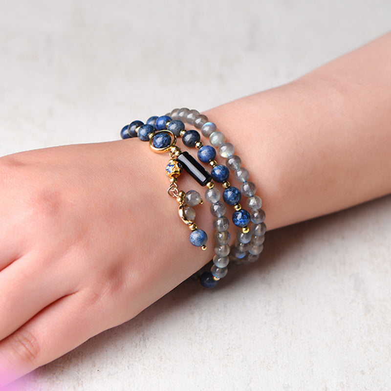 Moonstone Lazurite Calm Healing Bracelet for Positive Energy