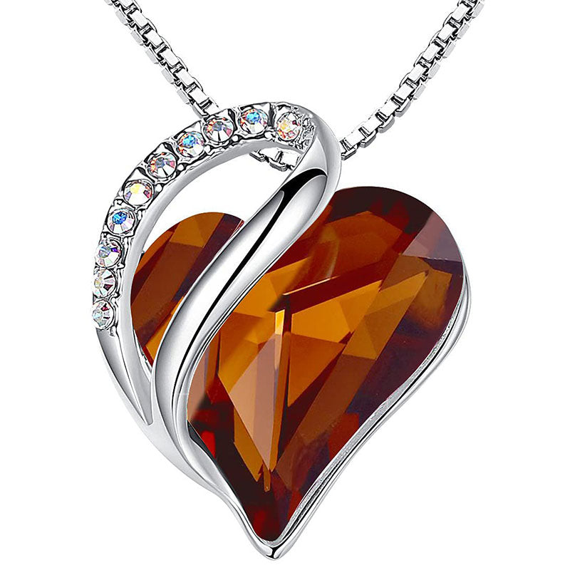 Halskette mit Geburtsstein-Anhänger „Love Heart“ und heilender Energie