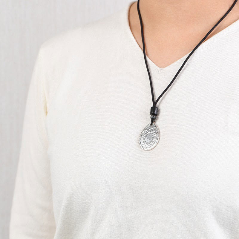 Vintage 999 Sterling Silver Yin Yang Bagua Pendant Necklace - Balance & Harmony