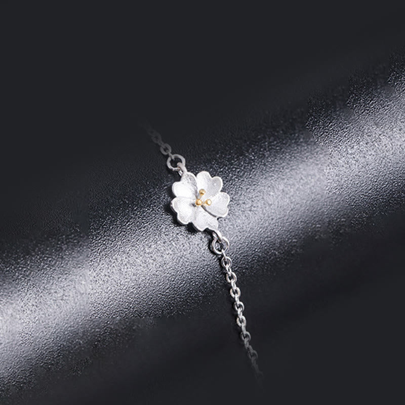 925 Sterling Silver Cherry Blossom Blessing Spiritual Bracelet