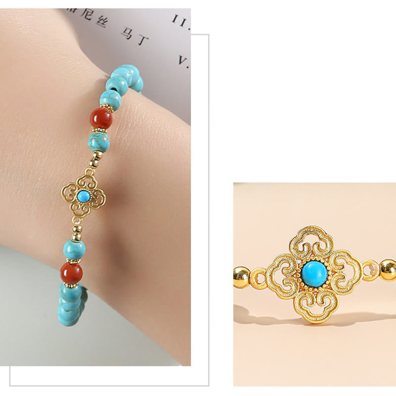 Turquoise Protection Bracelet with 6mm Beads for Balance