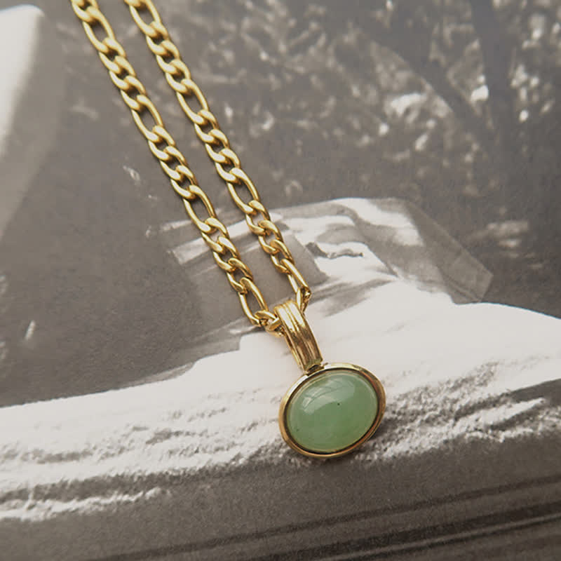Turquoise Oval Strength Necklace Pendant in Titanium Steel