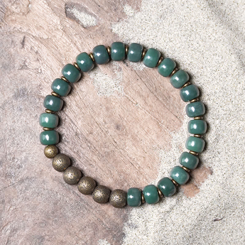 Tibetisches Bodhi-Samen-Erfolgsarmband 6 x 8 mm Kupfer Unisex