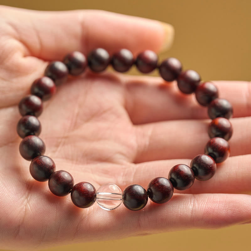 Small Leaf Red Sandalwood Protection Bracelet 14-16cm