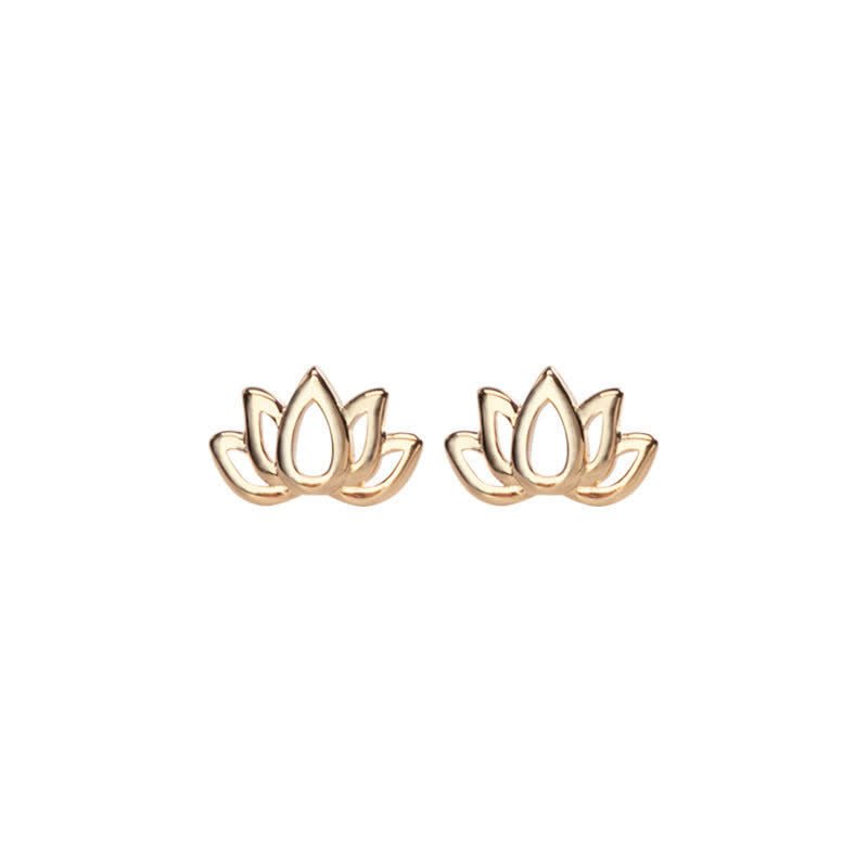Silver Lotus Flower Blessing Earrings 18mm | Healing Sounds