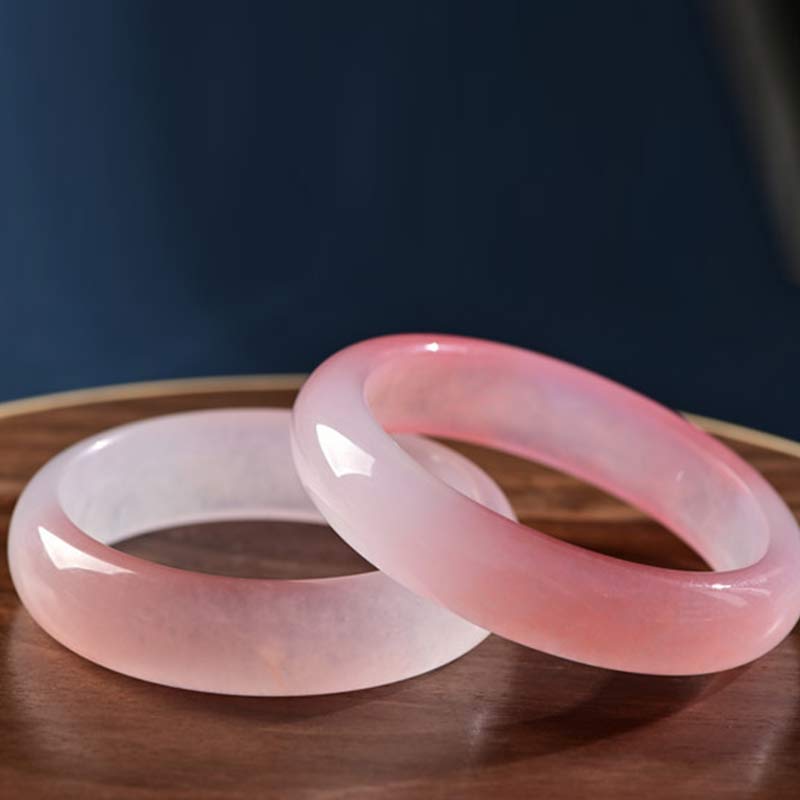 Pink Crystal Love Warmth Bracelet | Rose Quartz Bangle 56-58mm