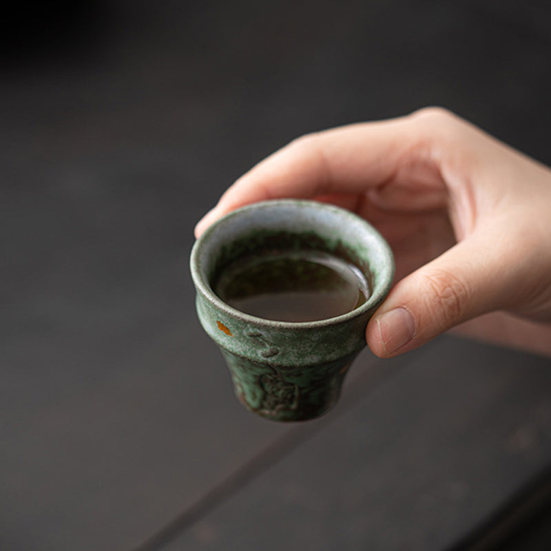 Vintage Ceramic Teacup 50ml for Sacred Space Rituals