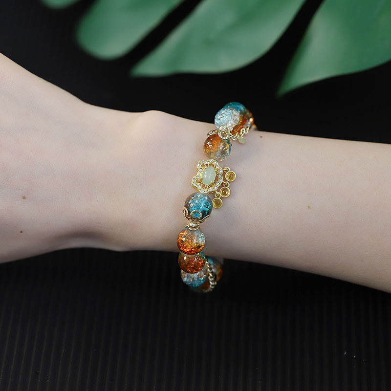 Colorful Liuli Glass Bead Spiritual Protection Bracelet