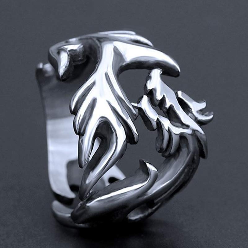 Unisex Dragon Pattern Protection Strength Adjustable Ring