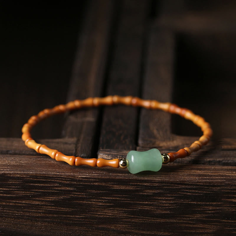 Green Aventurine & Olive Pit Luck Bracelet 14-16cm Wrist