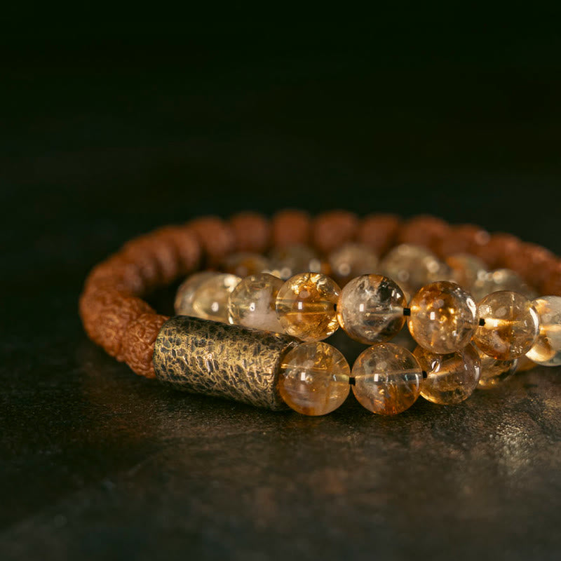 Citrine Double Wrap Bracelet for Prosperity & Abundance