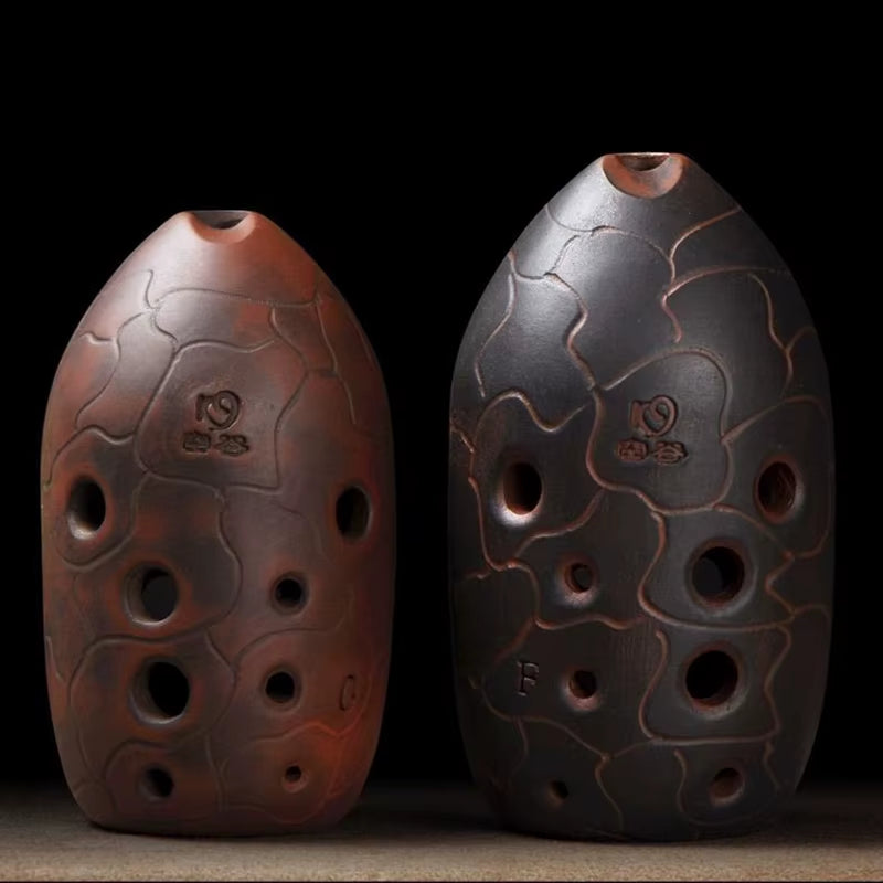 10 Holes Pottery Xun F Tone G Tone Ocarina Flute Kiln Change Dual-Chamber Beginner Xun Flute Ocarina Musical Instrument Gifts