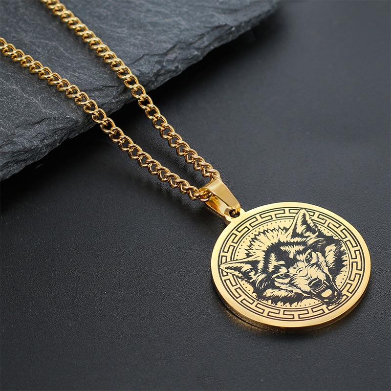 Titanstahl-Halskette mit spirituellem Schutzanhänger, Unisex