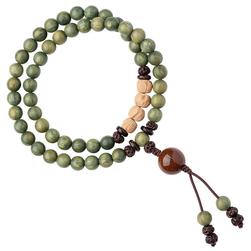 6mm Green Sandalwood Positive Peace Bracelet