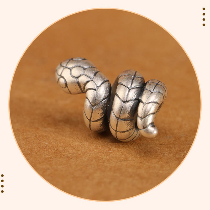 Dunkelrotes 14–17 cm großes Sterlingsilber-Armband mit Schlangenmünze und roter Schnur