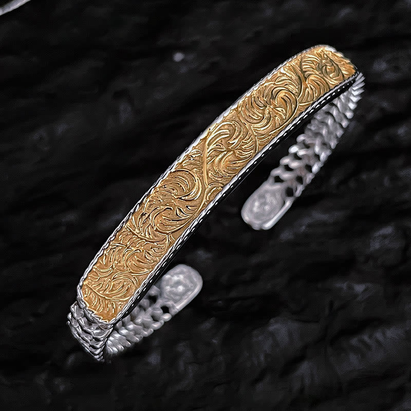 Adjustable Copper Tang Dynasty Flower Luck Bracelet Set