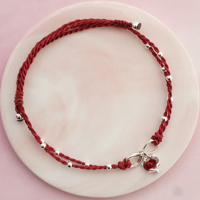 Love Heart Infinity Red String Spiritual Anklet for Protection