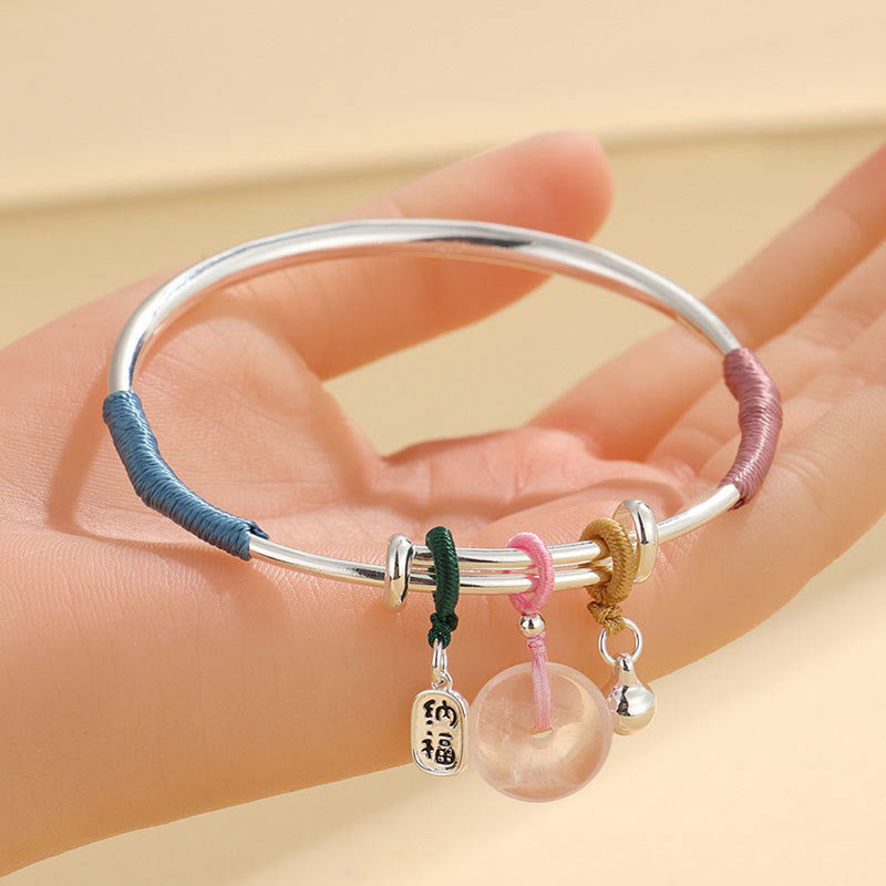 Pink Crystal Peace Buckle Love Bracelet 56-60mm