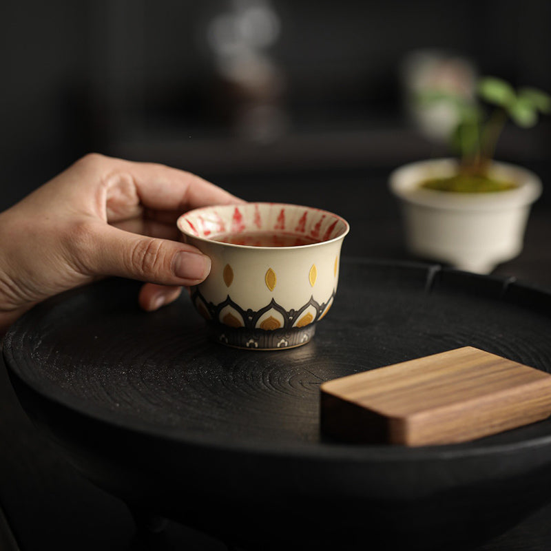Chinesische Teetasse aus Keramik, 100 ml, Dunhuang, Tausend Buddhas