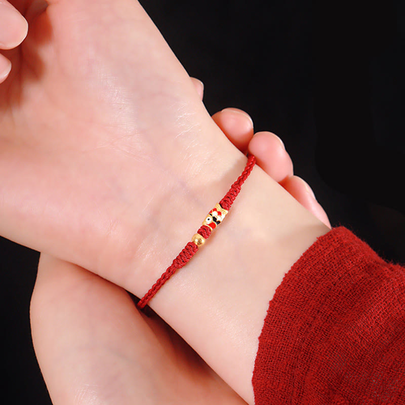 Unisex Red 999 Gold Koi Fish Luck Bracelet for Protection
