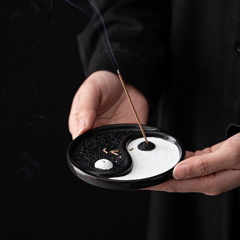 Yin Yang Ceramic Incense Holder for Zen Balance and Peace