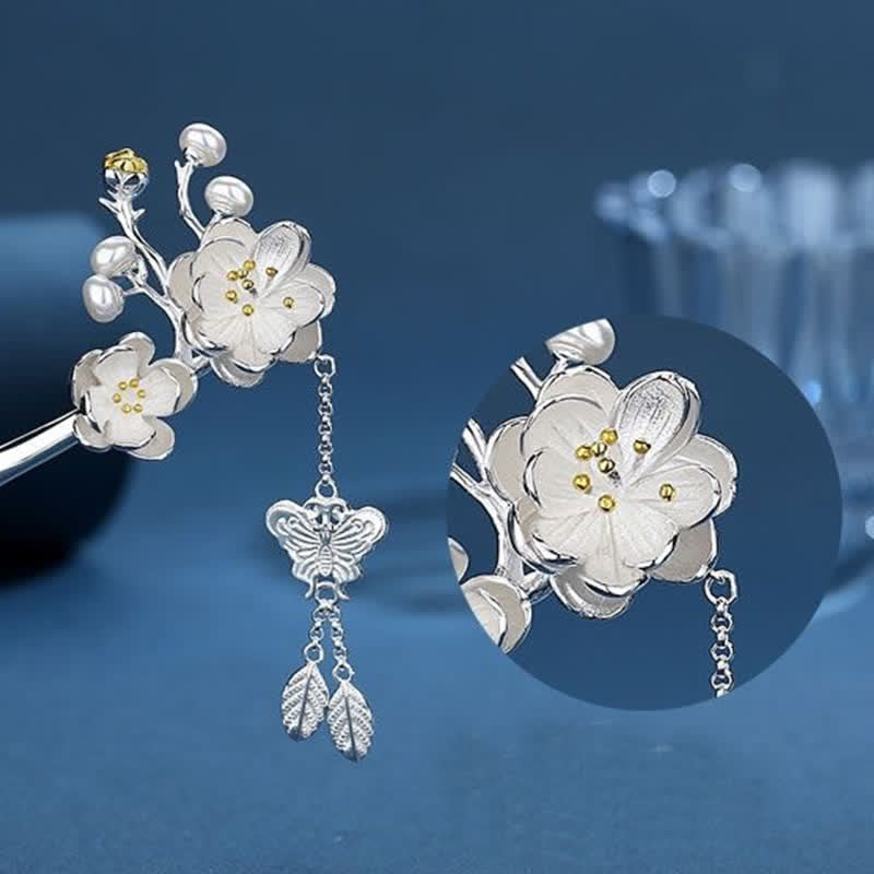Copper Plum Blossom Butterfly Hairpin | Love & Freedom Symbol