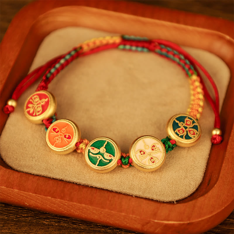Tibetan Five Gods of Wealth Luck Bracelet | Prosperity Charm