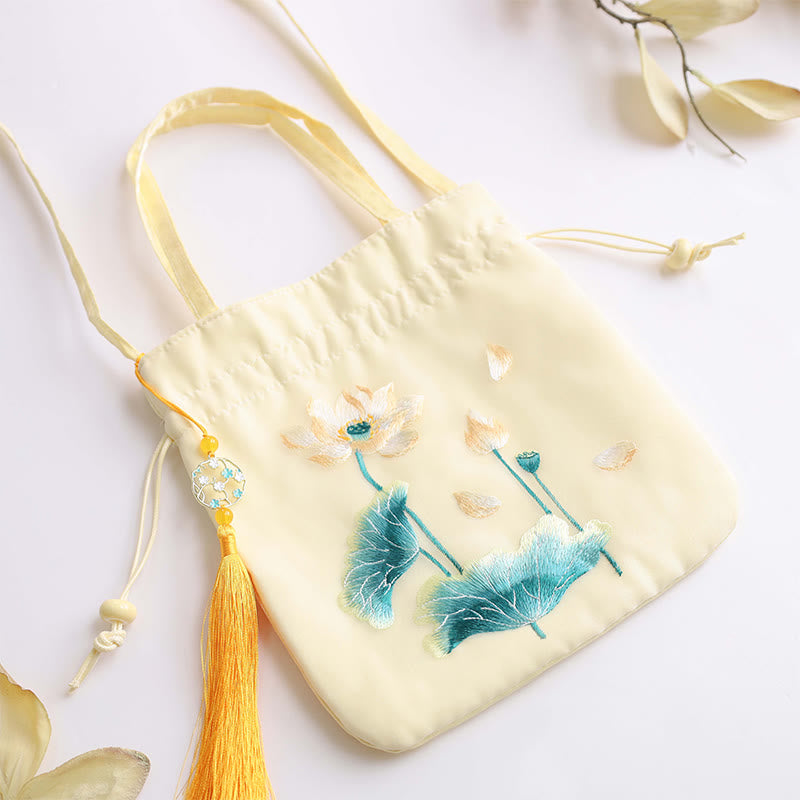 Cotton Linen Yoga Tote Bag with Adjustable Strap 21x22cm