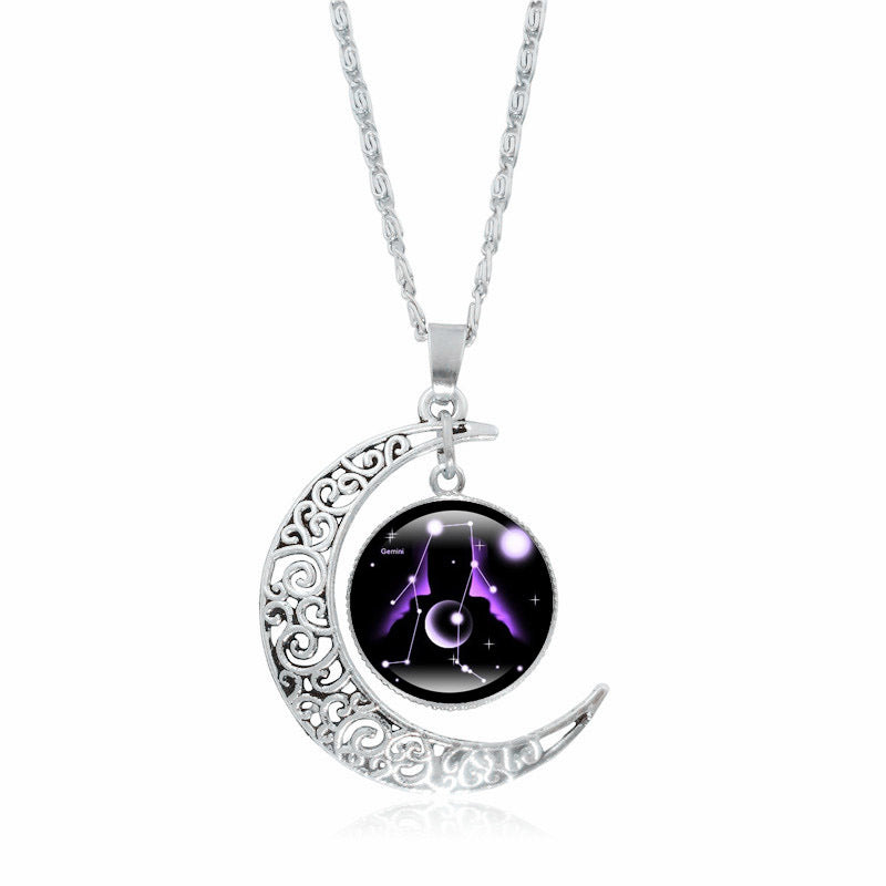 Copper Zodiac Moon Protection Necklace Chain | Spiritual Pendant