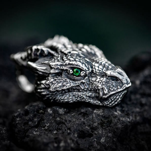 Pure Tin Dragon Head Protection Necklace Pendant