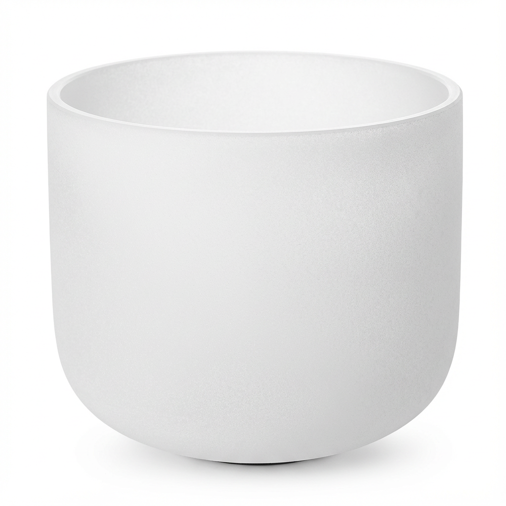 8" Klangschale aus weißem Quarzkristall