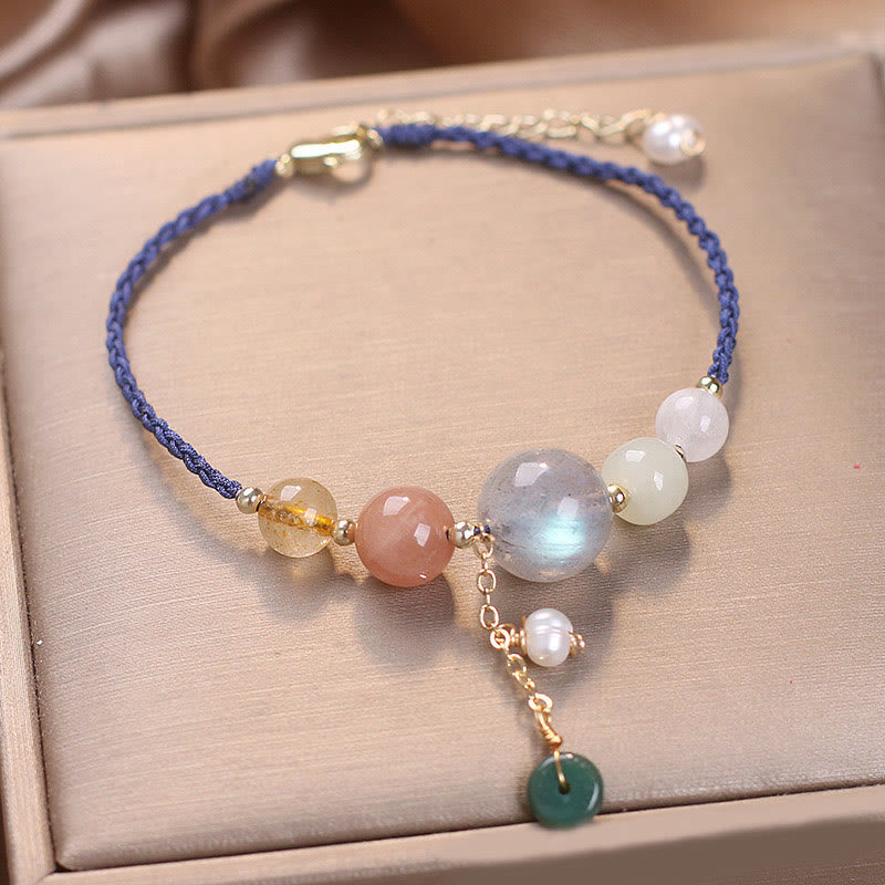 Moonstone Bracelet with Peace Buckle | Healing Harmony & Balance
