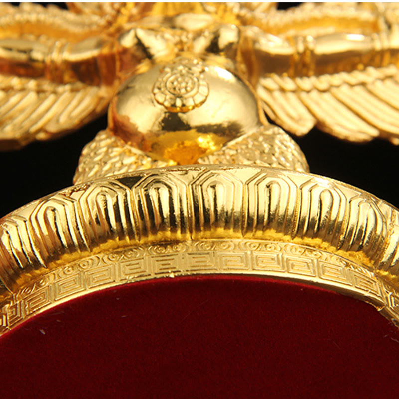 Gold Garuda Bird Zinc Alloy Protection Spiritual Statue 12.5cm