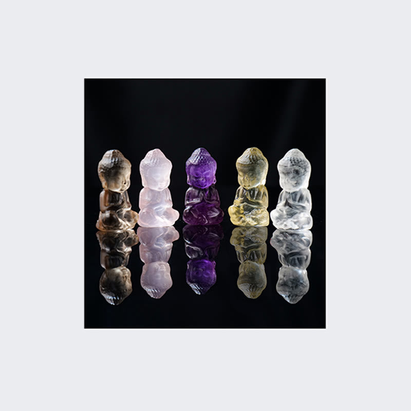 Amethyst Chakra Healing Buddha Necklace Pendant 1.4cm x 2.6cm