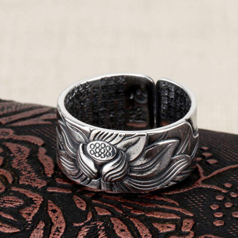 Lotus Ring in 999 Sterling Silver | Protection & Balance