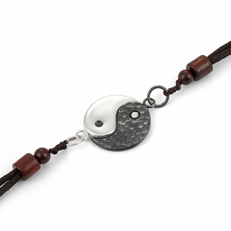 990 Sterling Silver Yin Yang Balance Necklace Pendant