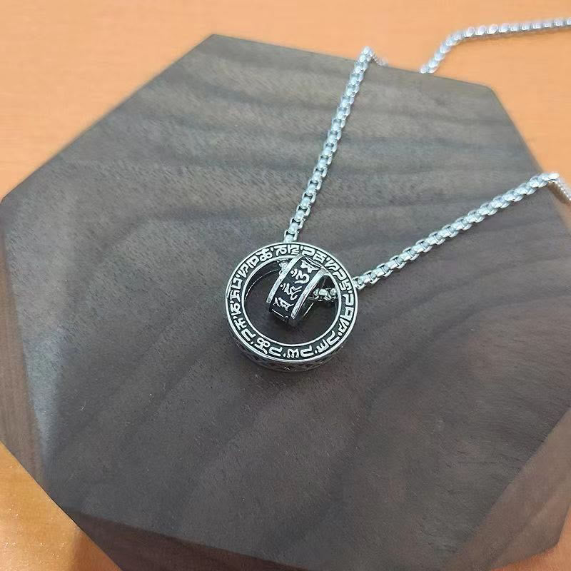 Kupfer-Halskettenanhänger „Om Mani Padme Hum“ für Frieden und Reinheit