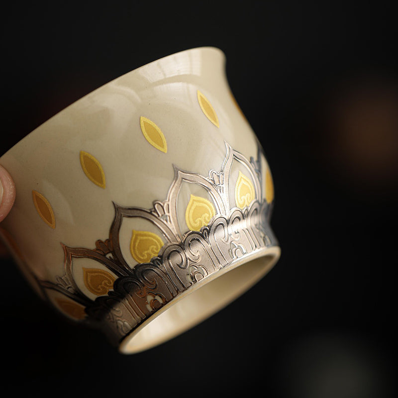 Chinesische Teetasse aus Keramik, 100 ml, Dunhuang, Tausend Buddhas