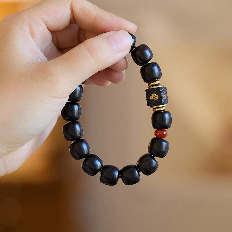 Ebony Wood Auspicious Clouds Calm Bracelet 14-16cm