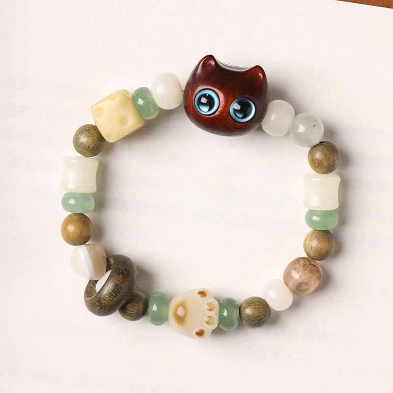 Unisex Peace Bracelet with Bodhi Seed, Green Sandalwood & Green Aventurine