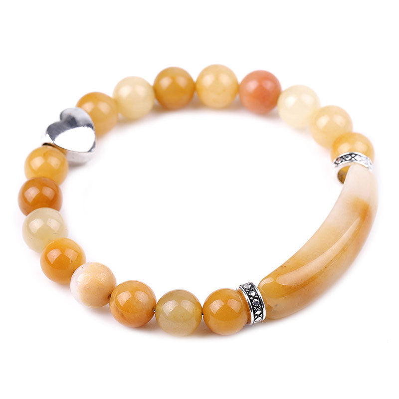 8mm Green Aventurine Heart Bracelet for Luck & Balance