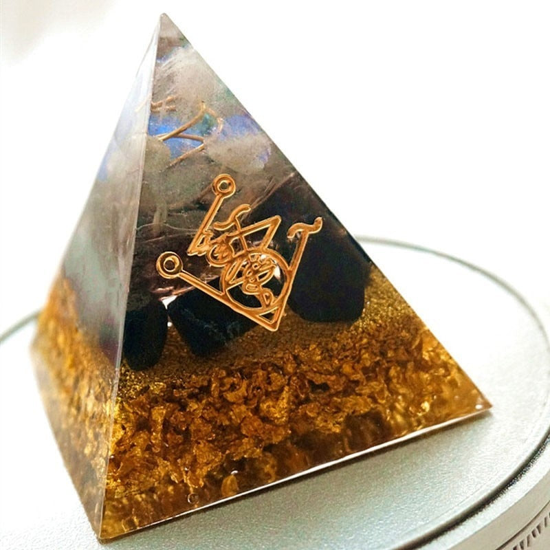 Göttliche Metamorphose Obsidian Orgon Pyramide
