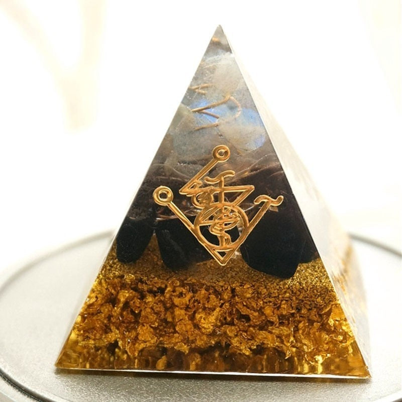 Göttliche Metamorphose Obsidian Orgon Pyramide